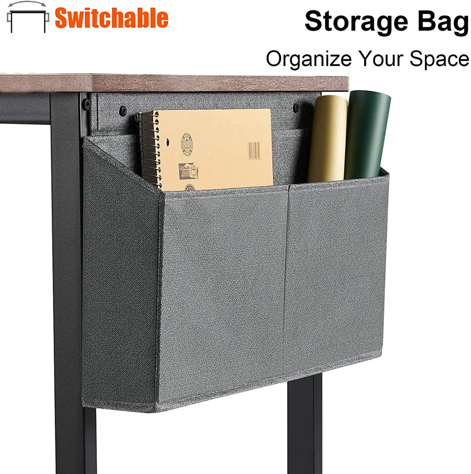 Dripex Computer Desk Industrial Writing Desk with Monitor Stand 47in Computer PC Laptop Table with Storage Bag and Hook for Home Office