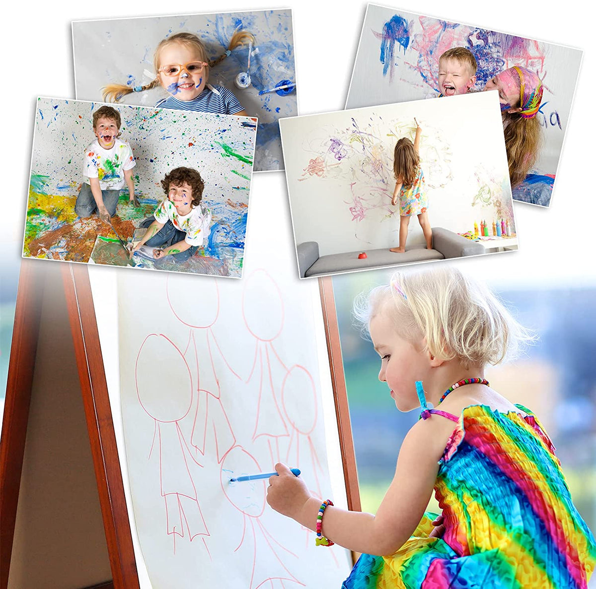 Dripex Kids Art Easel with Paper Roll, Double Sided Toddler Childrens –  Dripex-Fun