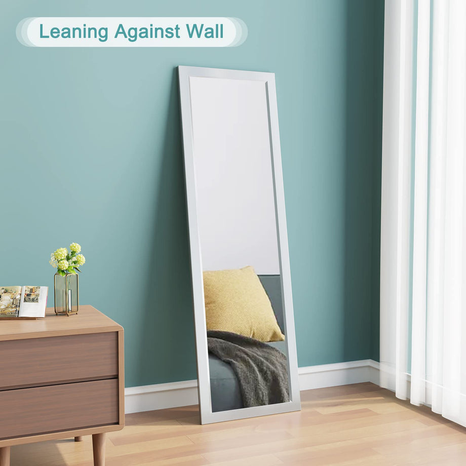 Dripex Over Door Mirror Full Length, 110 x 33cm Wall Mounted Mirror Door Hung Mirror for Bathroom/Bedroom/Wardrobe - Toughened Glass, Black