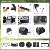 Dripex Garden Composter, Dual Chamber Tumbling Composter, 160 l Composters Rotating Tumbling Large Compost Bins Outdoor ,BPA Free, Create Fertile Soil, Aerating Compost Tumbler Bin, Black