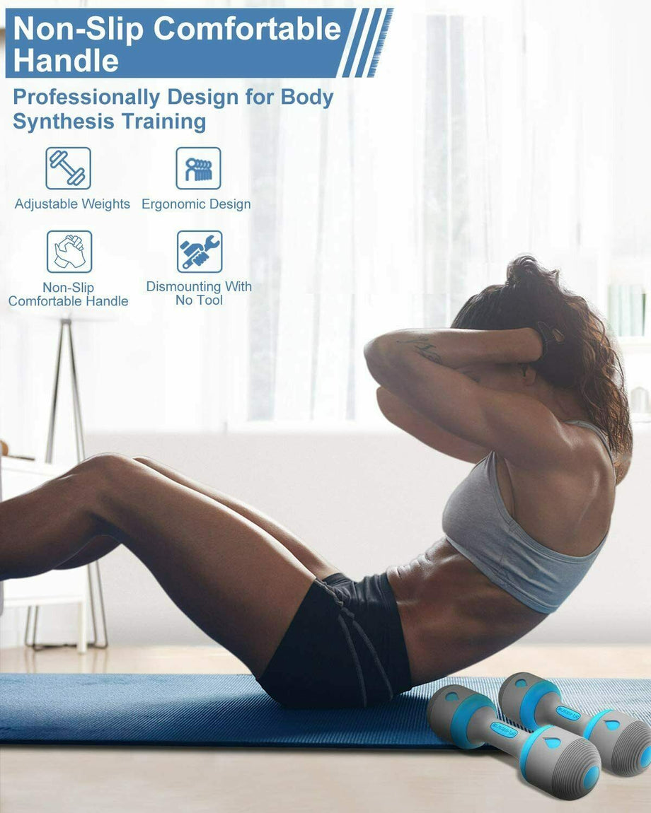 Dumbbell Weights Set Adjustable Barbell Bar 4KG/10KG for Home Gym Yoga Fitness