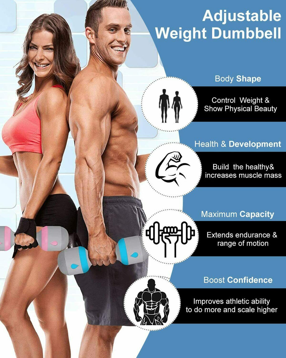 Dumbbell Weights Set Adjustable Barbell Bar 4KG/10KG for Home Gym Yoga Fitness